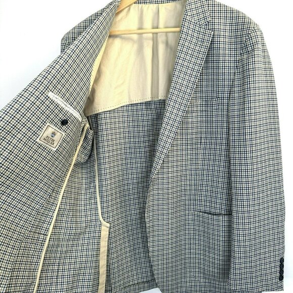 Peter Millar Blazer Sport Coat Jacket Mens Size Large 100% Wool Plaid Check - Picture 4 of 7